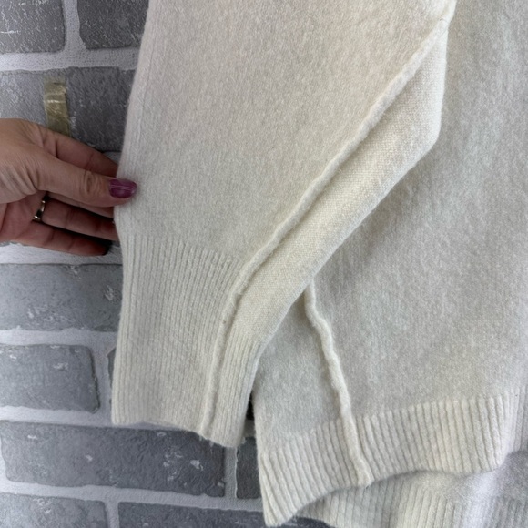 Free People | Mock Turtleneck Double Collar Cream Sweater Size Small - Picture 7 of 9